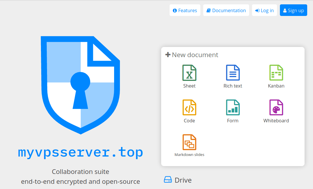 A window showing a working cryptpad install.