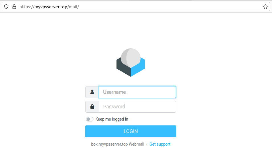 A screenshot of the email server's login page.