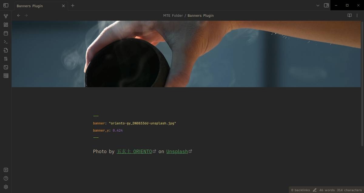 Banners plugin overview in Obsidian.
