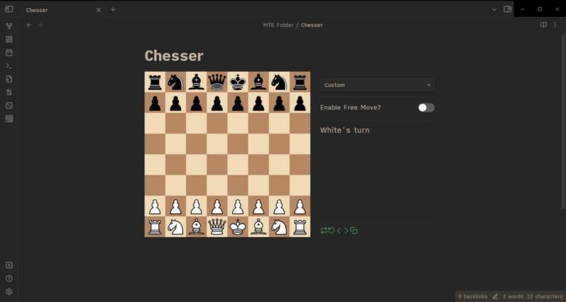 Chesser plugin overview in Obsidian.