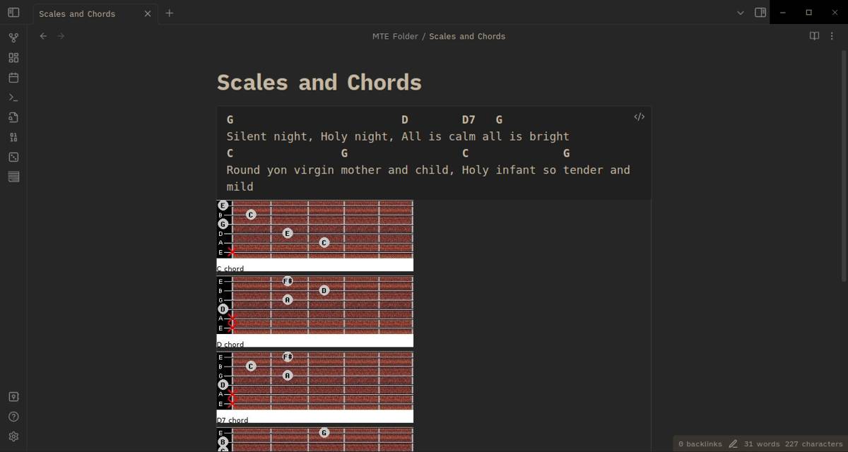 Scales and Chords plugin overview in Obsidian.