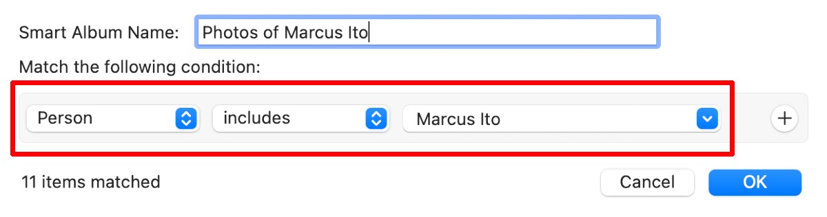 Photos App New Smart Album Photos Of Specific Person