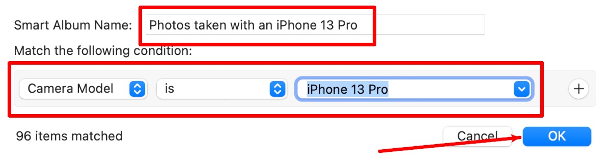 Photos App New Smart Album