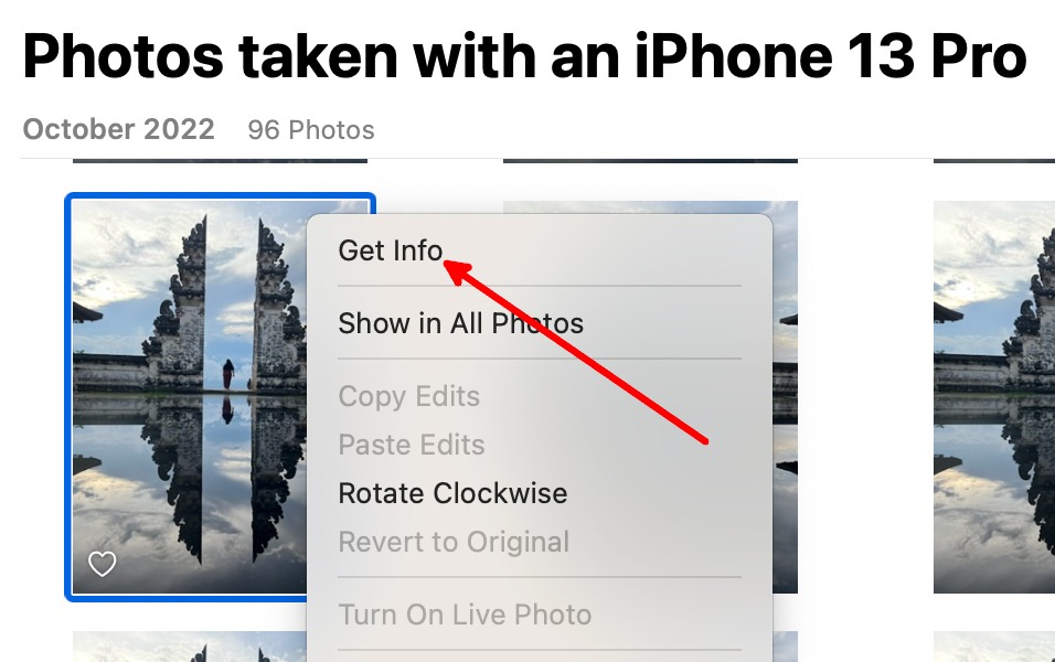 Photos App Photo Right Click Menu