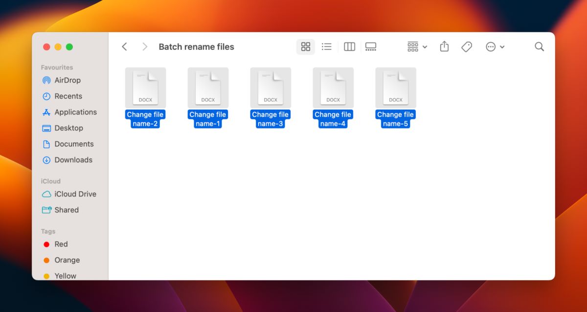 Select All The Files You Wish To Rename