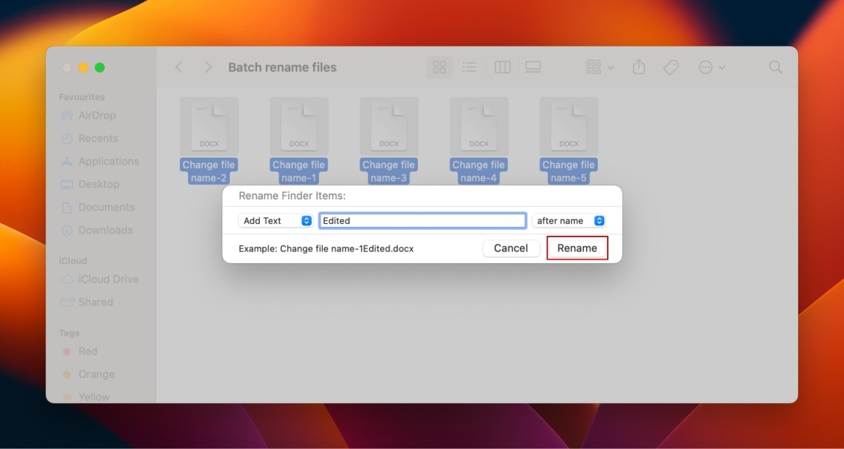 Select Rename To Change File Names 1
