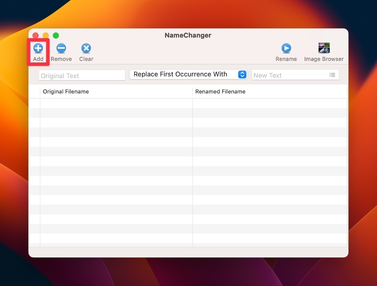 Select The Add Button To Add Files To The App
