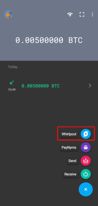 A Samourai Wallet screenshot highlighting its CoinJoin feature.