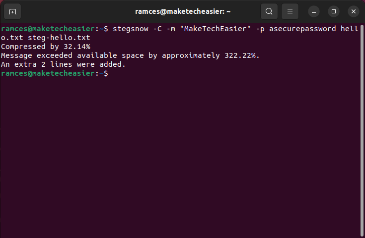 A terminal window showing snow at work.