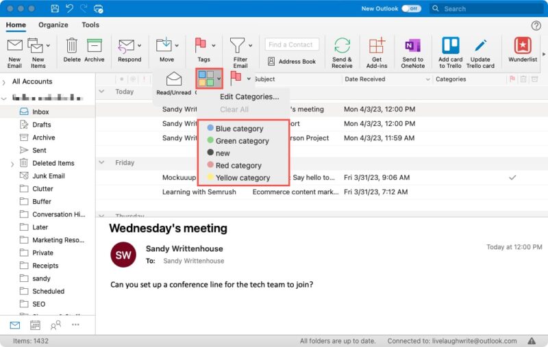 How to Use Microsoft Outlook Categories to Organize Email - Make Tech ...