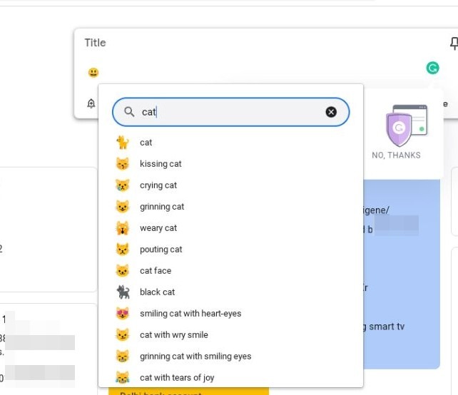 Searching for particular emoji on Chromebook.
