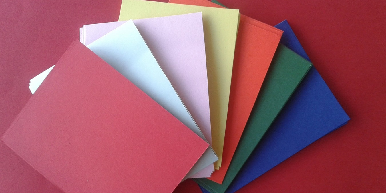 Colored papers representing color categories