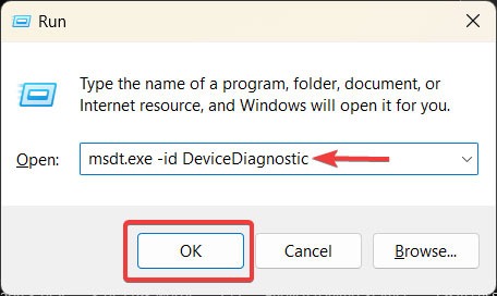 Typing command in Run window.