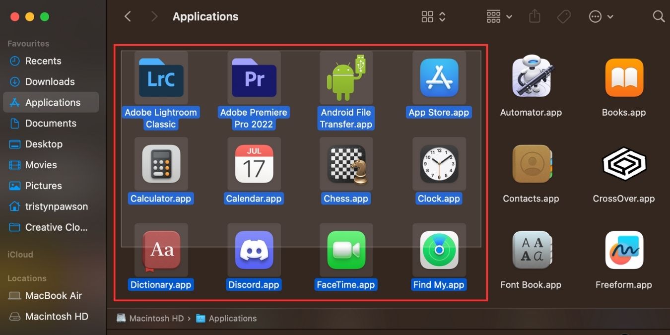 Dragging With The Mouse Or Trackpad