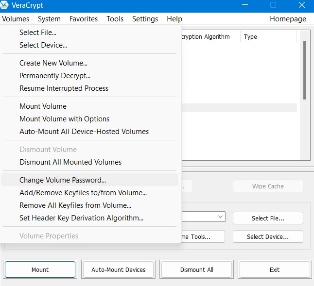Change volume password in VeraCrypt for USB drive. 