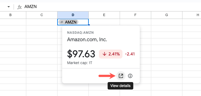 Finance Smart Chip View Details icon