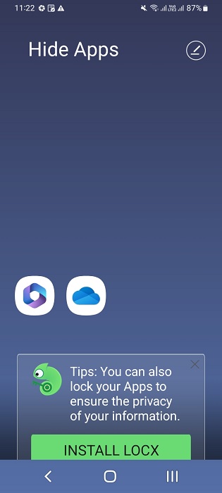 Hide private apps inside ULiteLauncher App's private apps section.