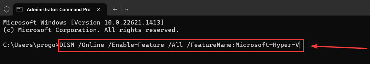 Executing command via Command Prompt. 
