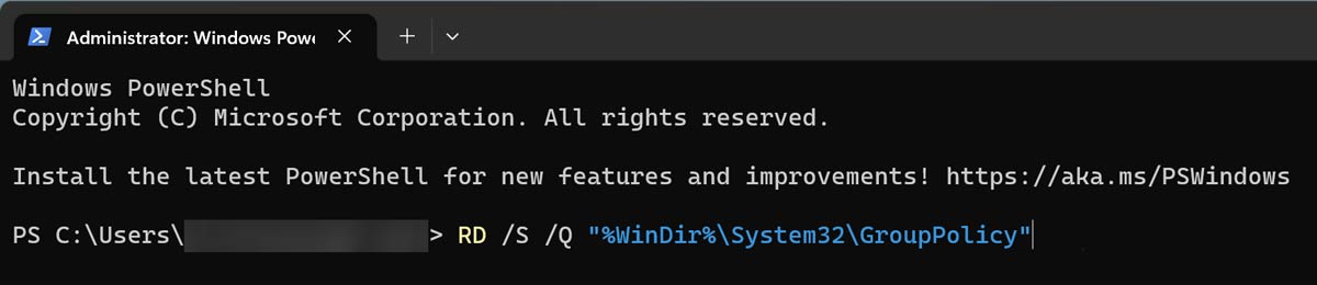 Executing secondary command in PowerShell.