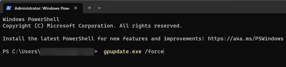Executing final command in PowerShell.