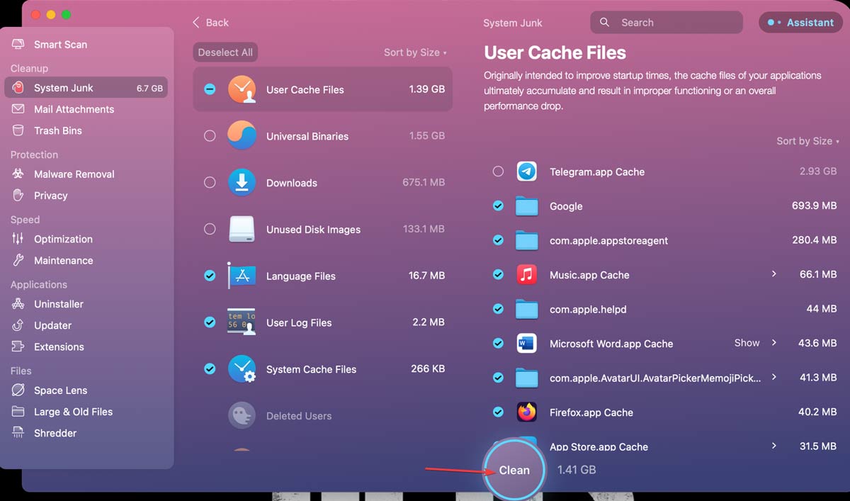 Mac Cache Visit Cleaning Mac With App