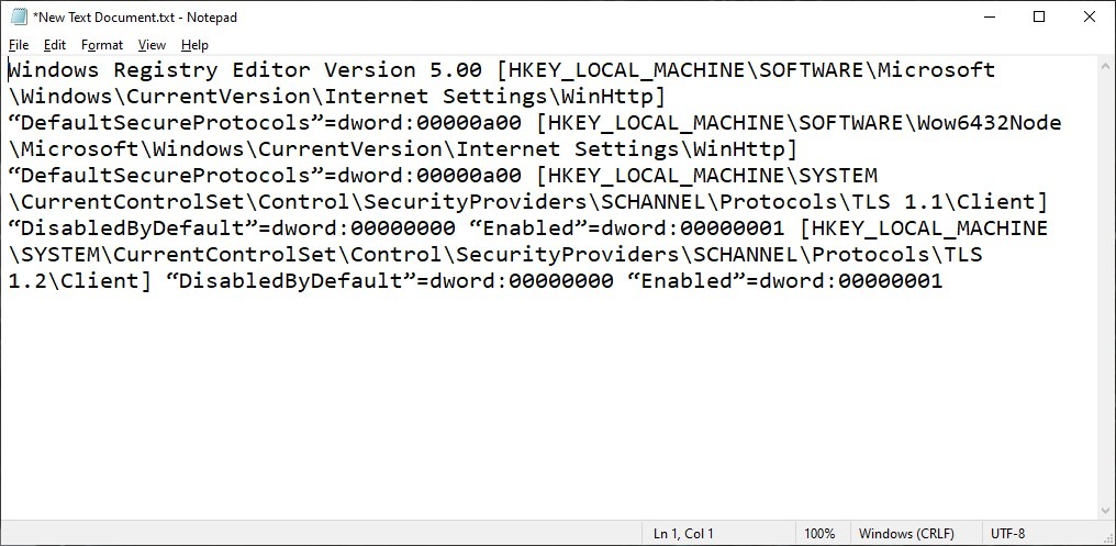 Copy paste text in Notepad. 