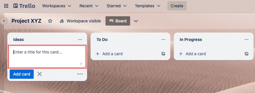 Add a card on Trello