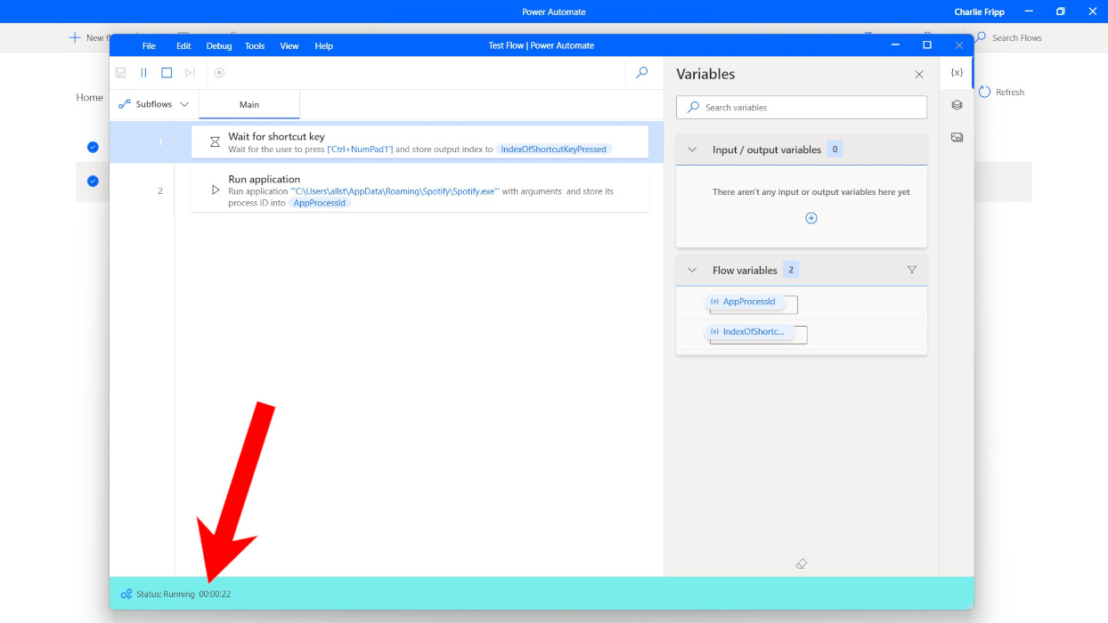 Saving new Flow in Power Automate app.