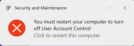 Restart PC prompt. 