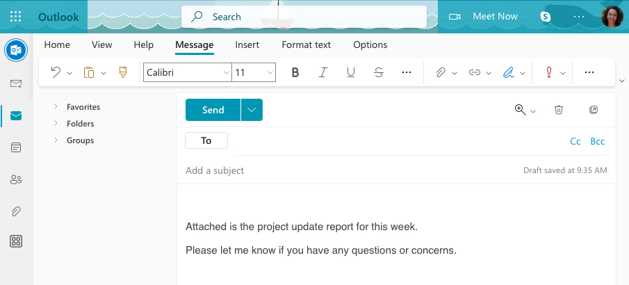 Template opened for use on the Web
