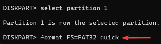 Formatting USB flash drive using Command Prompt.