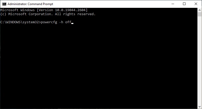 Typing command in Command Prompt. 