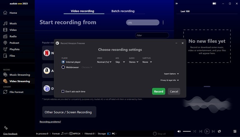 Audials One 2023 Review Recording