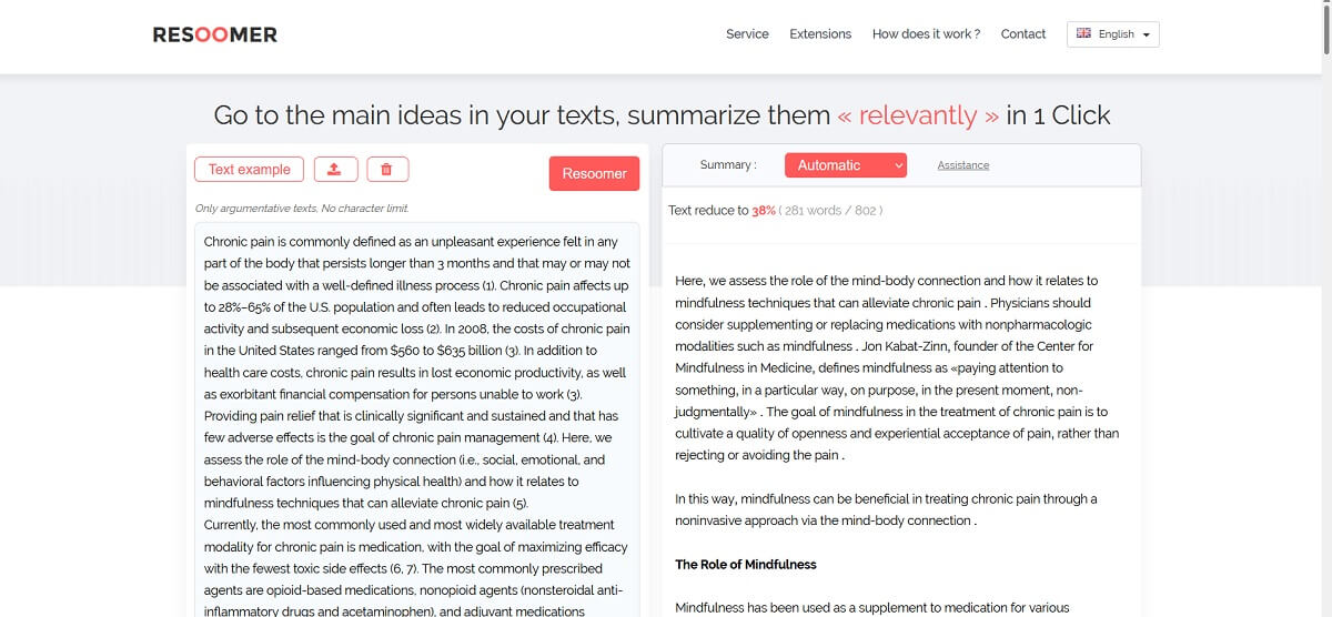 Resoomer website overview in browser.