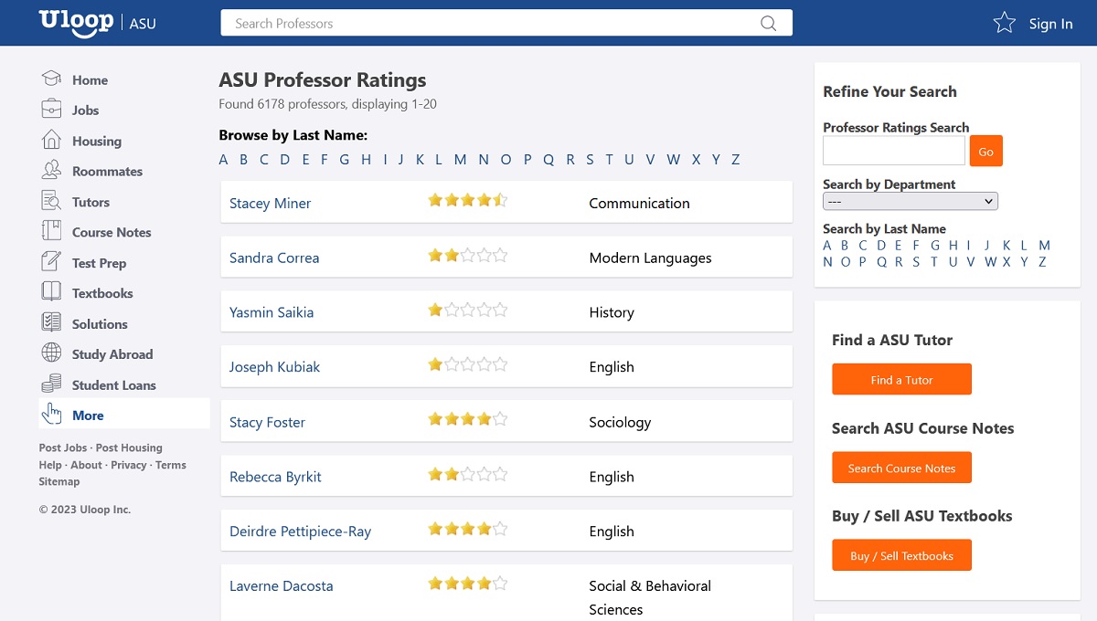 Uloop website overview.