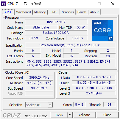 CPU-Z program interface overview.