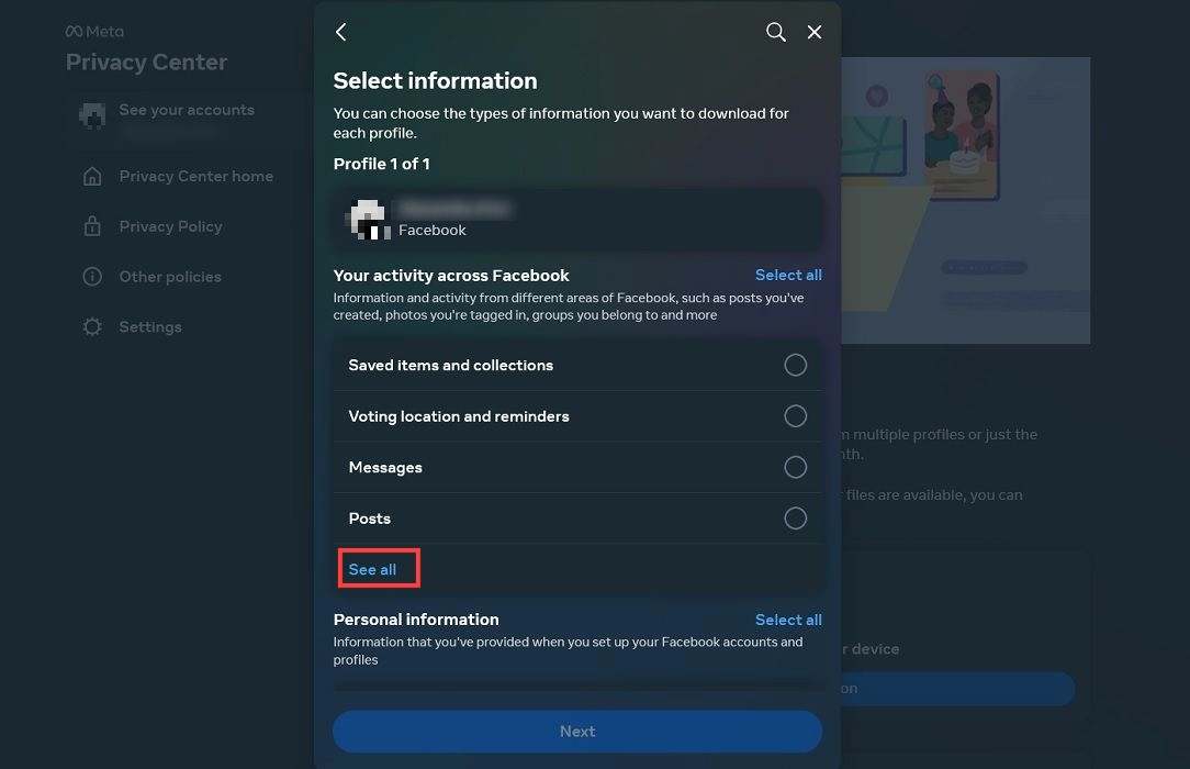 See all Facebook activity types in Facebook on the web.