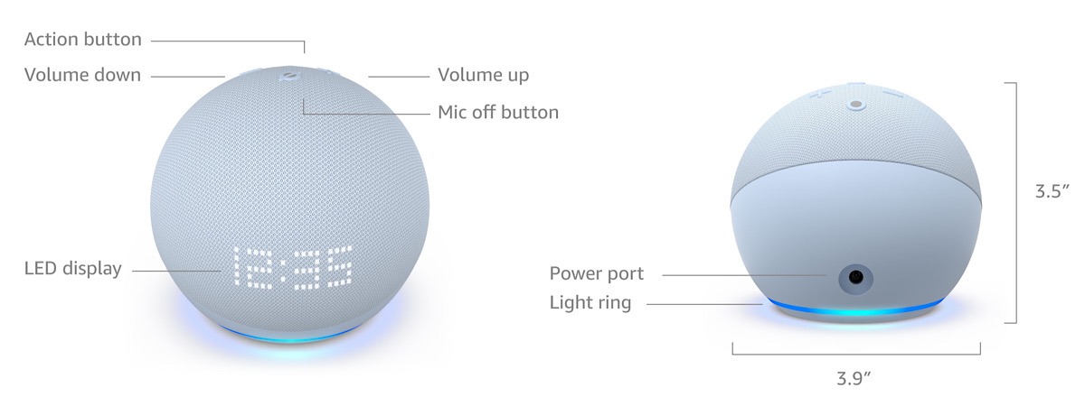 Echo Dot Clock 5th Gen Specs