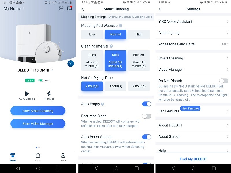 Ecovacs Deebot T10 Omni Review App
