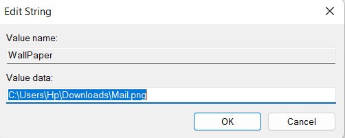 "Edit String" window in Registry editor.