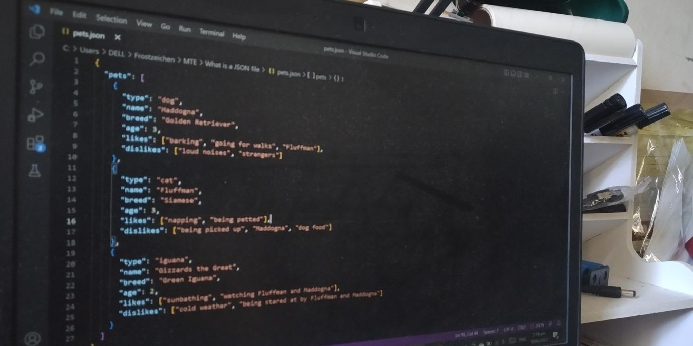 Json File On Visual Studio Code On A Laptop Monitor Feature Image By Terenz Jomar Dela Cruz