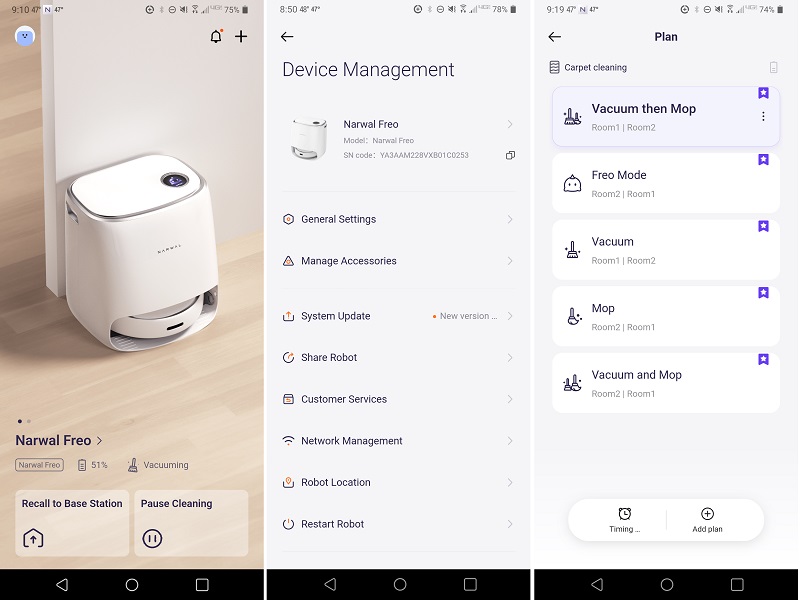 Narwal Freo Robot Vacuum And Mop App