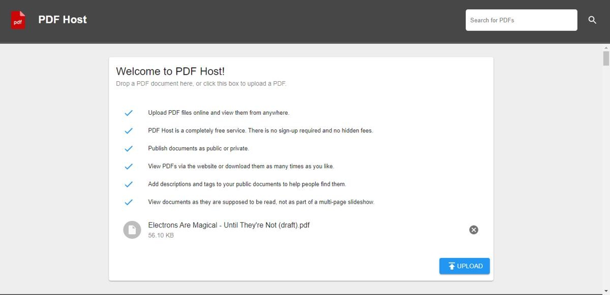 Pdf Host Screenshot Pdf File Hosting Upload To Pdfhost Io