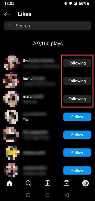Followers likes displayed first in Instagram app.