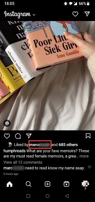 Likes view under an post in Instagram app.