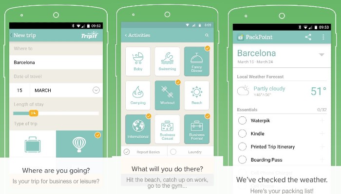 PackPoint app overview.