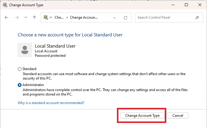 Ways To Change The Administrator On Windows Control Panel Change