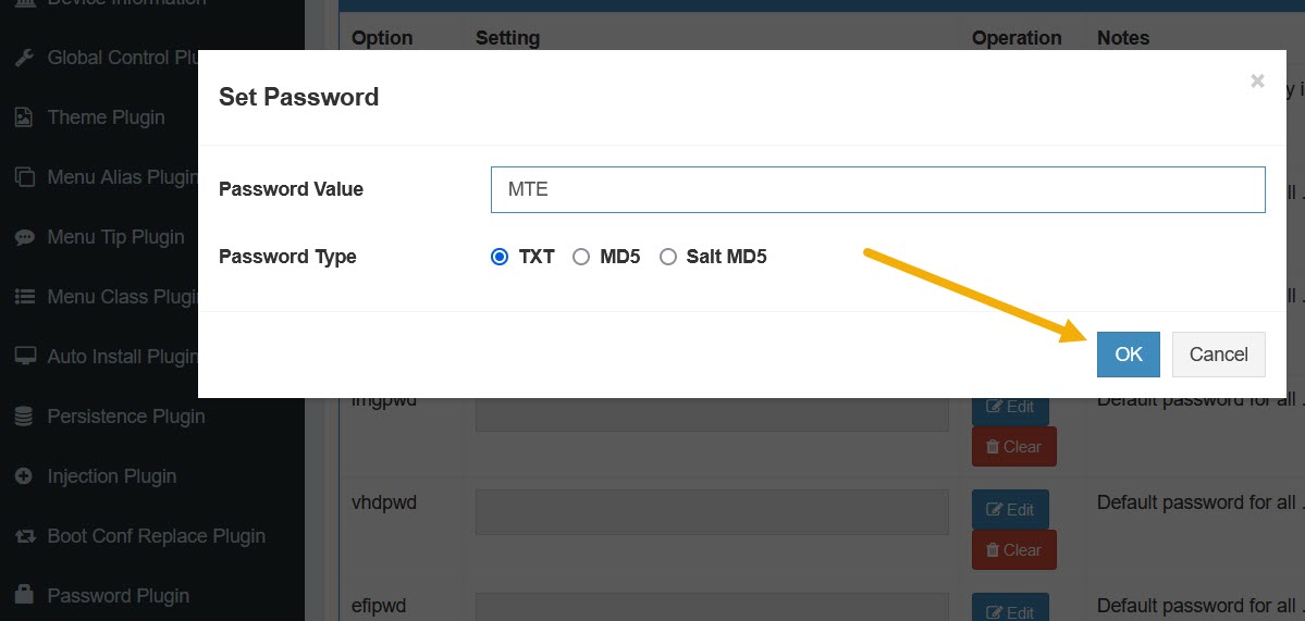 Setting a password for Ventoy data.