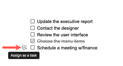 Assign As Task Checklist icon in Google Docs