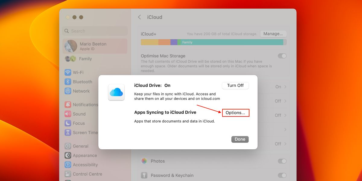 Auto Sync Icloud Options